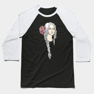 Woman with Braided Hair. Baseball T-Shirt